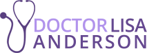 Dr Lisa Anderson logo of a stethoscope and name